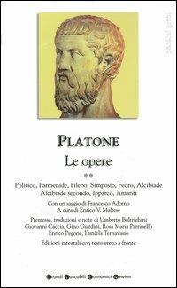 Le opere. Testo greco a fronte. Vol. 2: Politico-Parmenide-Filebo-Simposio-Fedro-Alcibiade-Alcibiade secondo-Ipparco-Amanti. - Platone - copertina