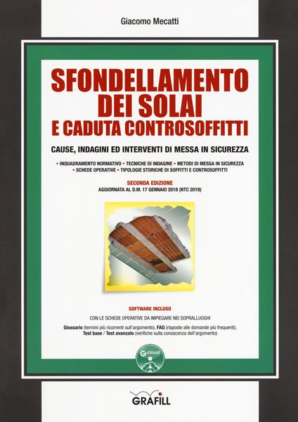 Sfondellamento dei solai e caduta dei controsoffitti. Cause, indagini ed interventi di messa in sicurezza. Con espansione online - Giacomo Mecatti - copertina