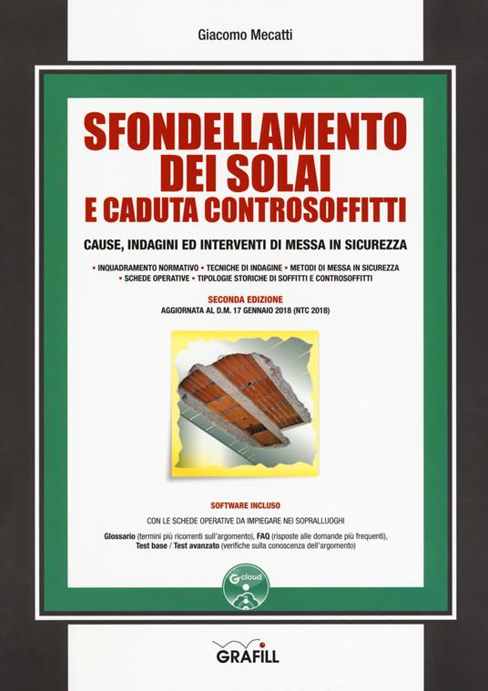 Sfondellamento dei solai e caduta dei controsoffitti. Cause, indagini ed interventi di messa in sicurezza. Con espansione online - Giacomo Mecatti - copertina