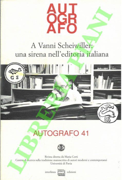 A Vanni Scheiwiller: una sirena nell'editoria italiana
