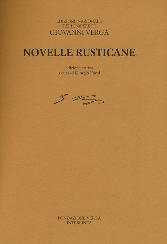 Novelle rusticane. Ediz. critica - Giovanni Verga - copertina