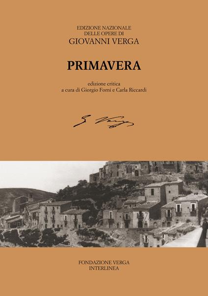 Primavera. Ediz. critica - Giovanni Verga - copertina