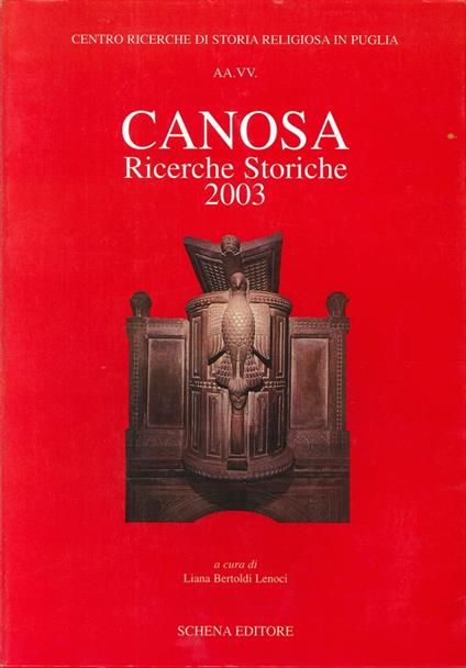 Canosa. Ricerche storiche 2003 - copertina