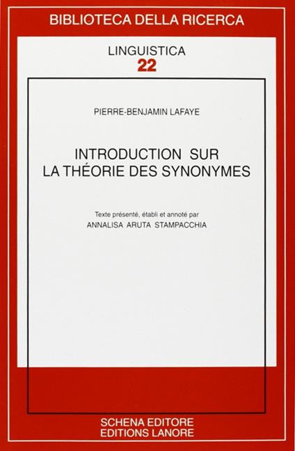 Introduction sur la théorie des synonymes - P. Benjamin Lafaye - copertina