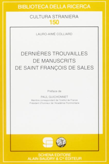 Dernières trouvailles de manuscrits de saint François de Sales - Lauro-Aimé Colliard - copertina