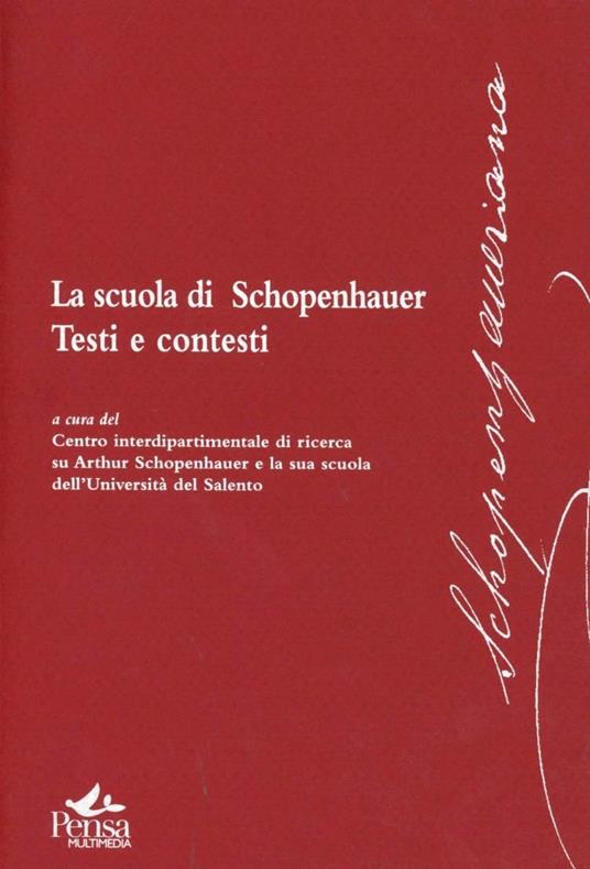 La scuola di Schopenhauer. Testi e contesti - copertina