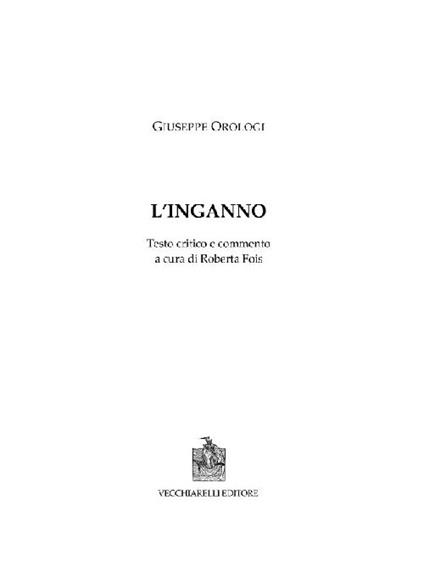 L' inganno - Giuseppe Orologi - copertina