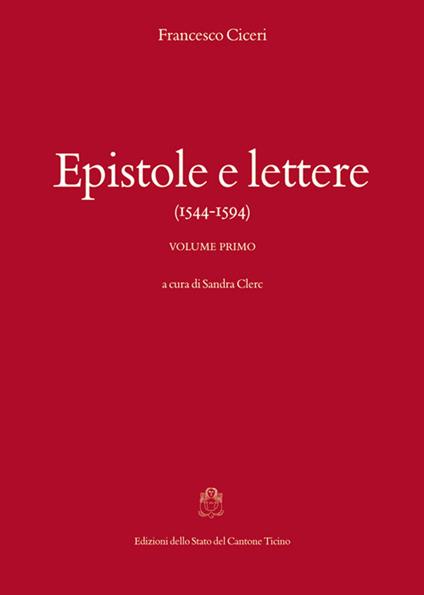 Epistole e lettere (1544-1594) - Francesco Ciceri - copertina