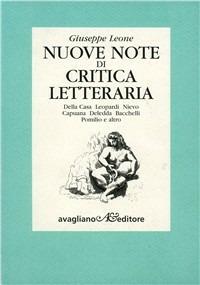 Nuove note di critica letteraria