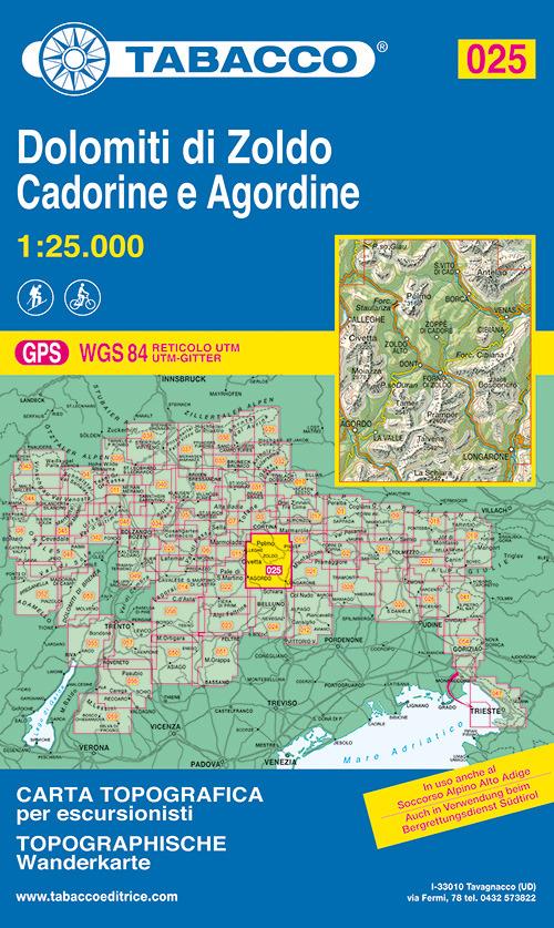 Dolomiti di Zoldo, Cadorine e Agordine 1:25.000 - copertina