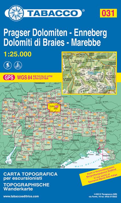 Dolomiti di Braies. Marebbe 1:25.000 - copertina