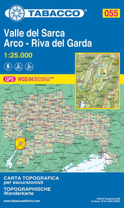 Valle del Sacra. Arco. Riva del Garda 1:25.000 - copertina