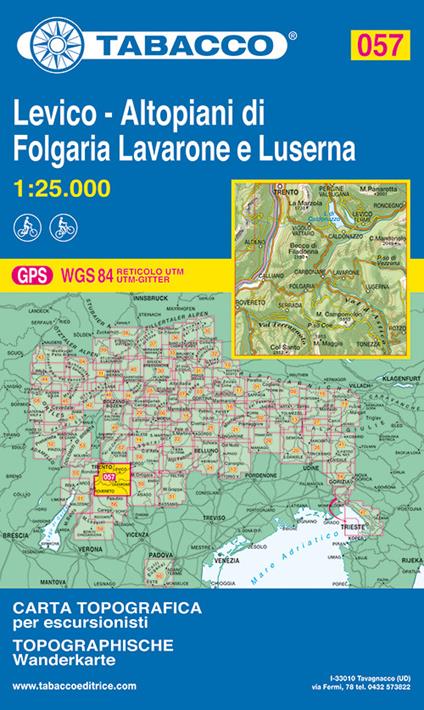 Levico. Altopiani di Folgaria, Lavarone e Luserna 1:25.000 - copertina