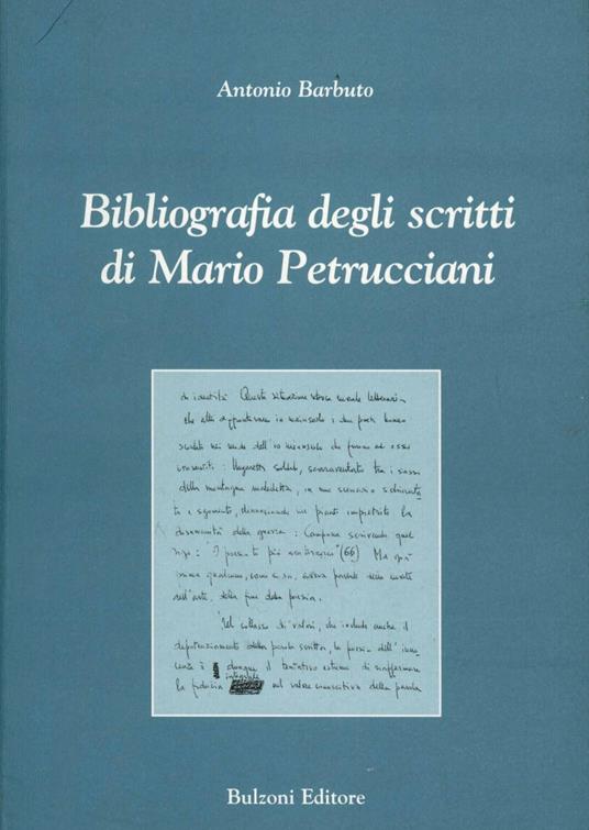 Bibliografia degli scritti di Mario Petrucciani - Antonio Barbuto - copertina