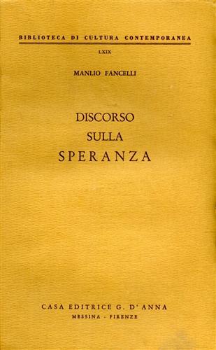 Discorso sulla speranza - M. Fancelli - copertina