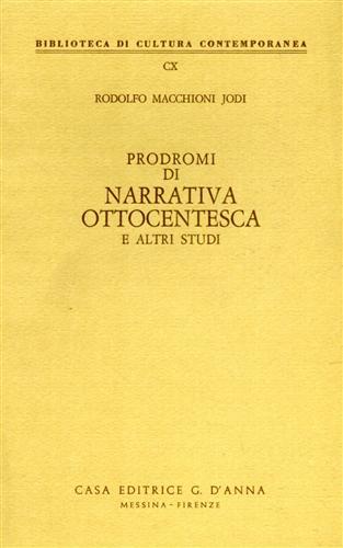 Prodromi di narrativa ottocentesca e altri studi - Rodolfo Macchioni Jodi - copertina