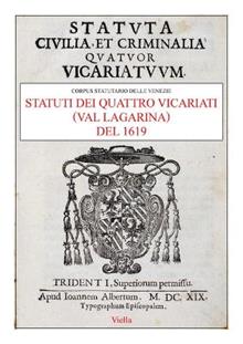 Statuti dei quattro vicariati (Val Lagarina) del 1619