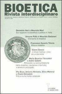 Bioetica. Rivista interdisciplinare (2006). Vol. 1 - copertina