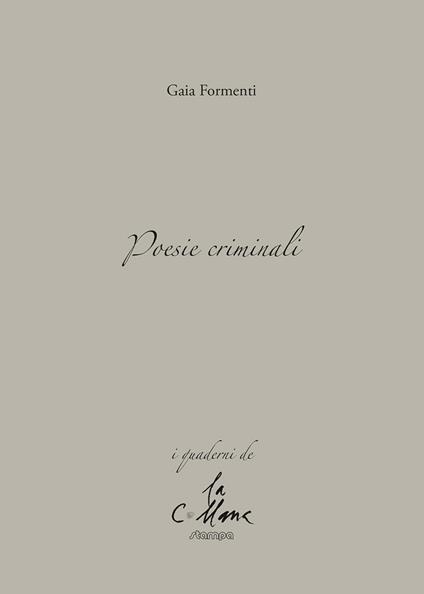 Poesie criminali - Gaia Formenti - copertina