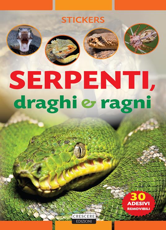 Serpenti, draghi e ragni. Con 30 adesivi removibili. Ediz. illustrata - copertina