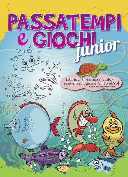 Passatempi e giochi junior. Azzurro. Ediz. illustrata - copertina
