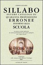 Sillabo ovvero catalogo di quaranta proposizioni erronee intorno alla scuola