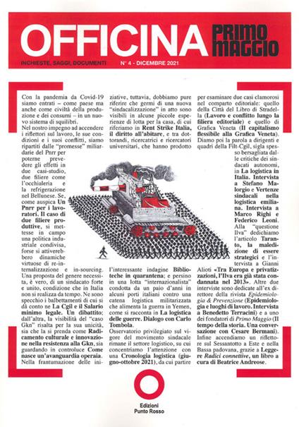 Officina Primo Maggio. Inchieste, saggi, documenti (2021). Vol. 4 - copertina