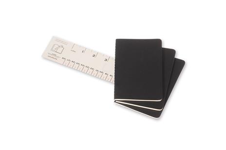 Quaderno Cahier Journal Moleskine pocket a righe nero. Black. Set da 3 - 4