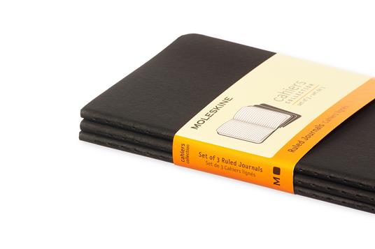 Quaderno Cahier Journal Moleskine pocket a righe nero. Black. Set da 3 - 6