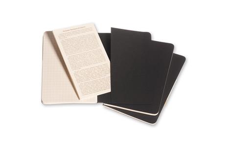 Quaderno Cahier Journal Moleskine pocket a quadretti nero. Black. Set da 3 - 5