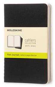 Cartoleria Quaderno Cahier Journal Moleskine pocket a pagine bianche nero. Black. Set da 3 Moleskine