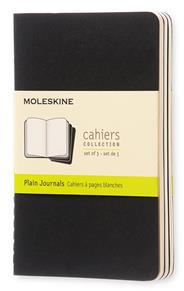 Set da 3 quaderni taccuini Cahier Journal Moleskine pocket, pagine bianche. Nero