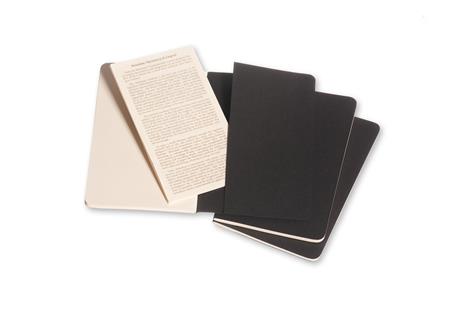 Set da 3 quaderni taccuini Cahier Journal Moleskine pocket, pagine bianche. Nero - 5