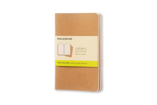 Quaderno Cahier Journal Moleskine pocket a pagine bianche beige. Kraft Brown. Set da 3 - 2