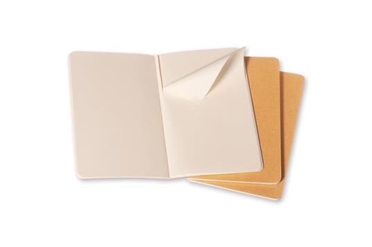 Quaderno Cahier Journal Moleskine pocket a pagine bianche beige. Kraft Brown. Set da 3 - 3