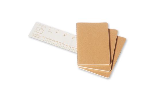 Quaderno Cahier Journal Moleskine pocket a pagine bianche beige. Kraft Brown. Set da 3 - 4
