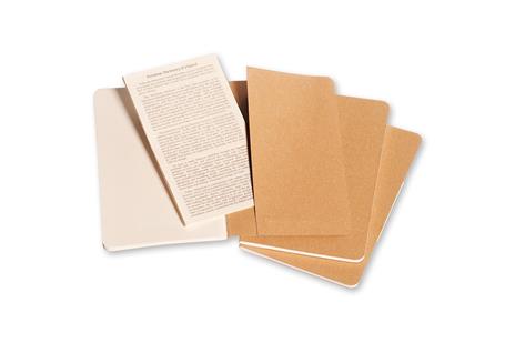 Quaderno Cahier Journal Moleskine pocket a pagine bianche beige. Kraft Brown. Set da 3 - 5