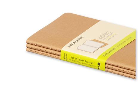 Quaderno Cahier Journal Moleskine pocket a pagine bianche beige. Kraft Brown. Set da 3 - 6