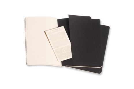 Quaderno Cahier Journal Moleskine large a righe nero. Black. Set da 3 - 5
