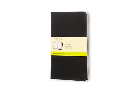 Quaderno Cahier Journal Moleskine large a pagine bianche nero. Black. Set da 3 - 2