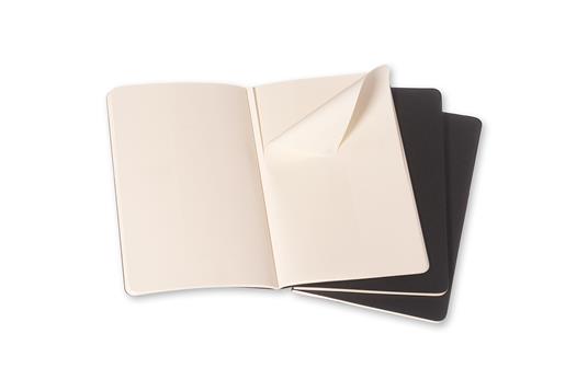 Quaderno Cahier Journal Moleskine large a pagine bianche nero. Black. Set da 3 - 3