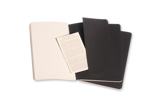 Quaderno Cahier Journal Moleskine large a pagine bianche nero. Black. Set da 3 - 5