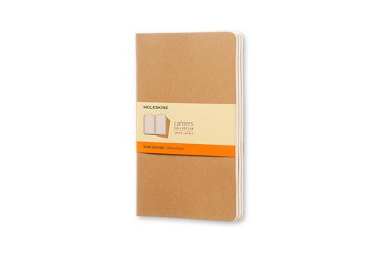 Quaderno Cahier Journal Moleskine large a righe beige. Kraft Brown. Set da 3 - 2