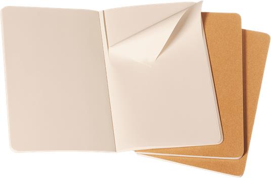 Set da 3 Quaderni Cahier Moleskine Large a pagine bianche - beige. Kraft Brown - 2
