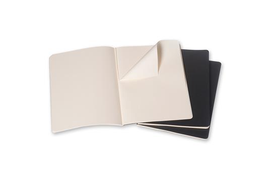 Quaderno Cahier Journal Moleskine XL a pagine bianche nero. Black. Set da 3 - 2