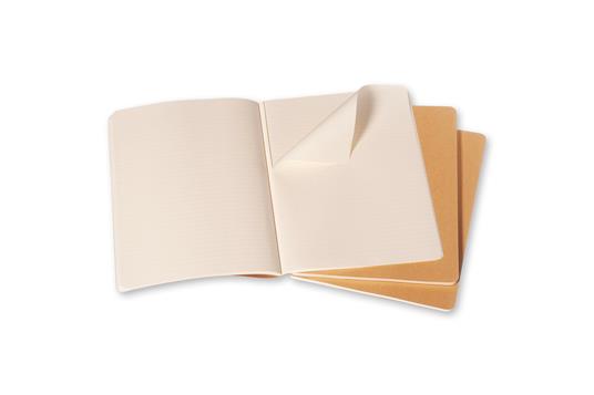 Quaderno Cahier Journal Moleskine XL a righe beige. Kraft Brown. Set da 3 - 2