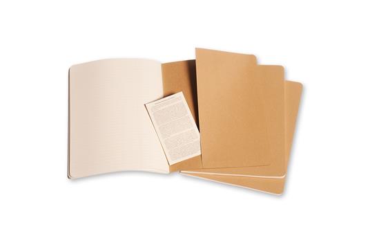 Quaderno Cahier Journal Moleskine XL a righe beige. Kraft Brown. Set da 3 - 4