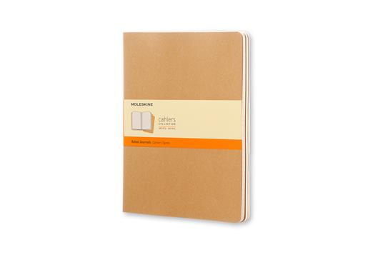 Quaderno Cahier Journal Moleskine XL a righe beige. Kraft Brown. Set da 3 - 6