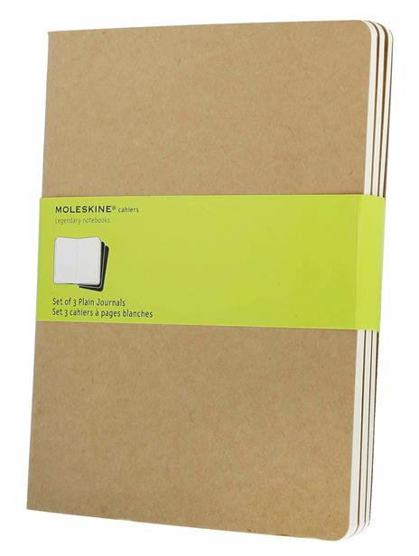 Quaderno Cahier Journal Moleskine XL a pagine bianche beige. Kraft Brown.  Set da 3 - Moleskine - Cartoleria e scuola