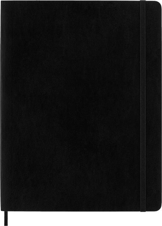 Taccuino Moleskine XL a quadretti copertina morbida nero. Black